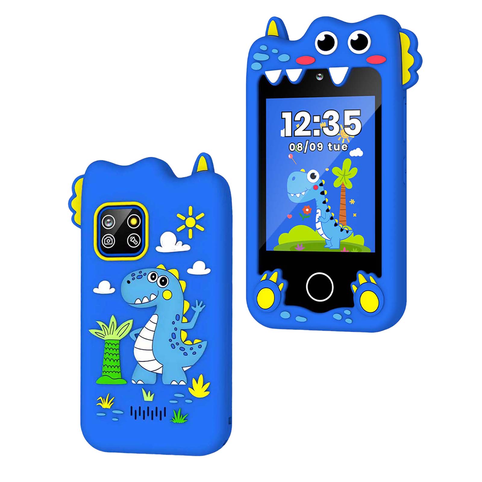 Children Music Phone with Audio Player Voice Recorder Story Learning ABC National Buildings Habits Flashlight