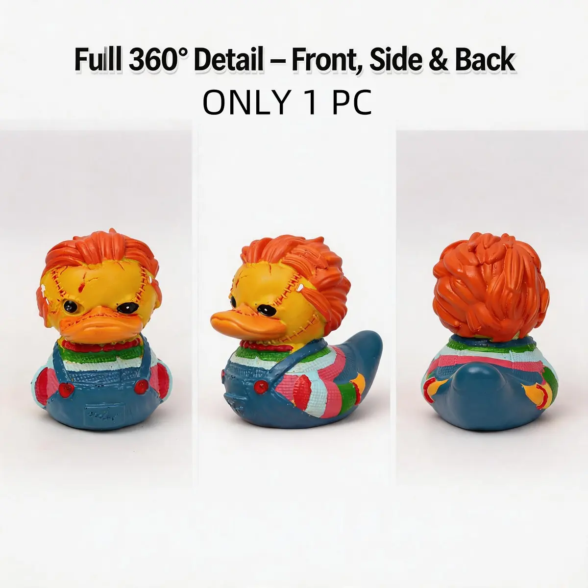 Cute Mini Creative Resin Killer Duck Halloween Decoration, Desk Ornament for Handmade Lovers, Small Gift for Friends and Family