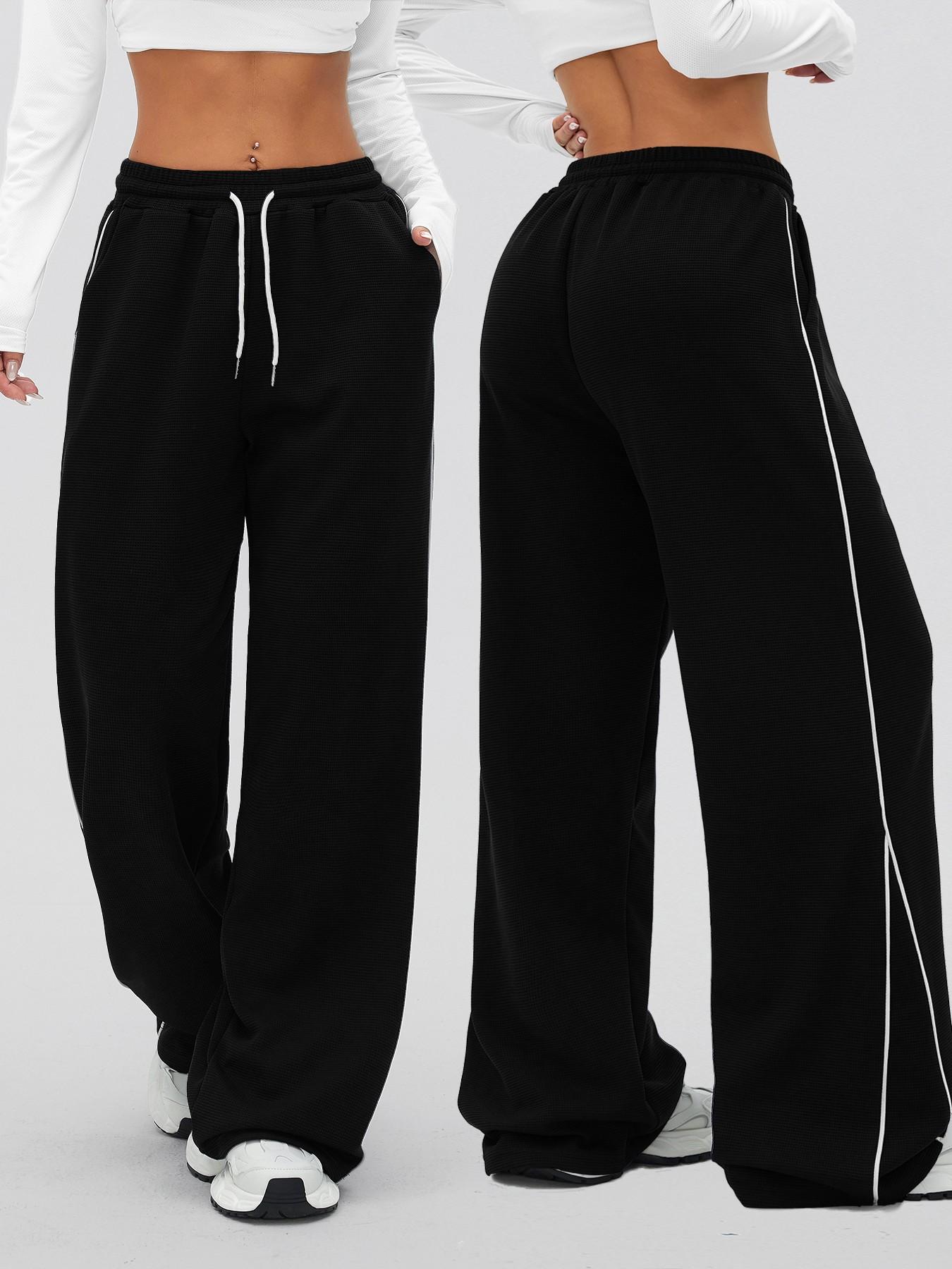 Women's High Waist Loose-Fit Jogger Pants with Pockets, Casual Plain Design, Ideal for All Seasons, Outdoor Running & Gym Workout