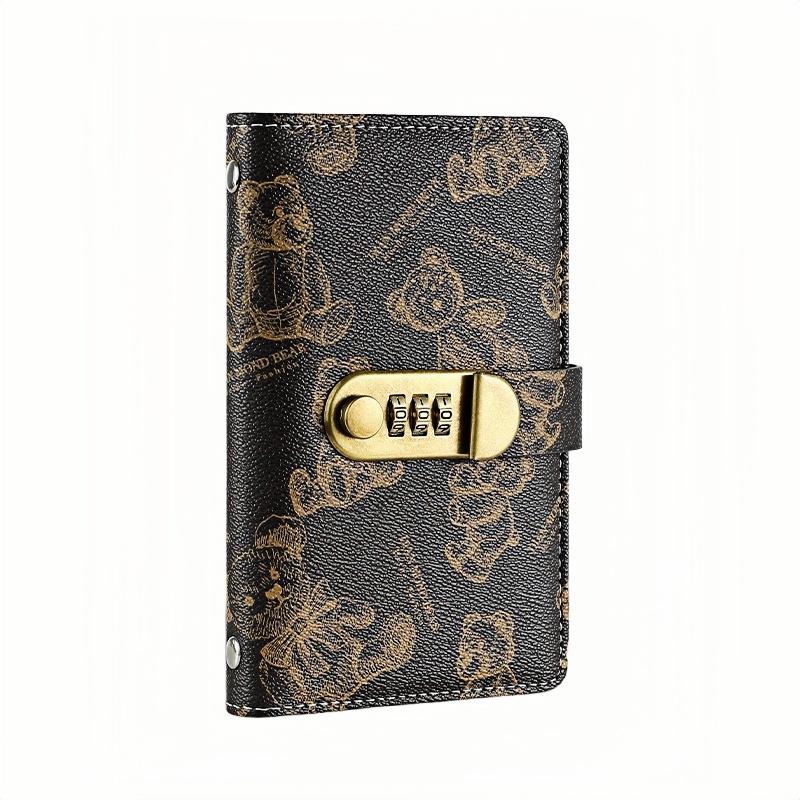 Bear Pattern Money Saving Wallet with Password Lock, A6 Cash Storage Album, Small Financial Management Binder, Holds Up to 100 Photos, Budget Planners, Monthly Budget Planner, Finance Checklist Organizer