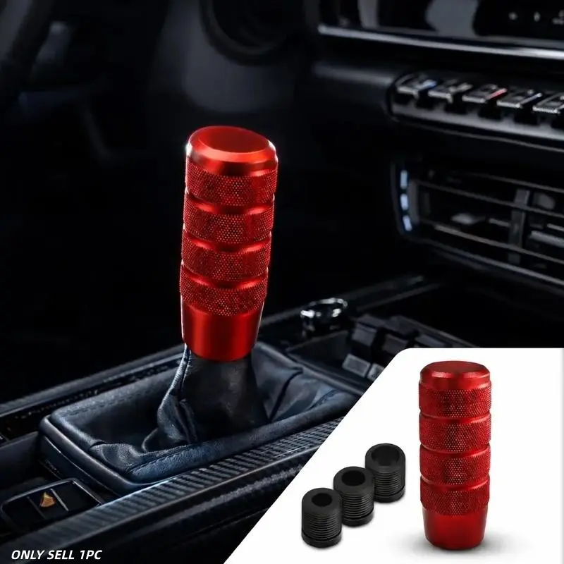 Car Shifter Knob, Aluminum Gear Shift Style Knobs, 3.74" Red Shift Knob with 3 Threaded Adapters M8 M10 M12 x 1.25 Fit Universal Manual Transmission Replacement, Automotive, Trucks