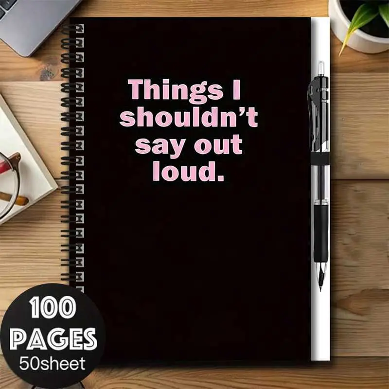 A set of creative and quirky 2D cover spiral notebook and pen set, a great aid for work and study, suitable for journaling, daily planning, and note-taking. It is an excellent gift choice for graduation, birthdays, and other occasions. With 100 pages of l