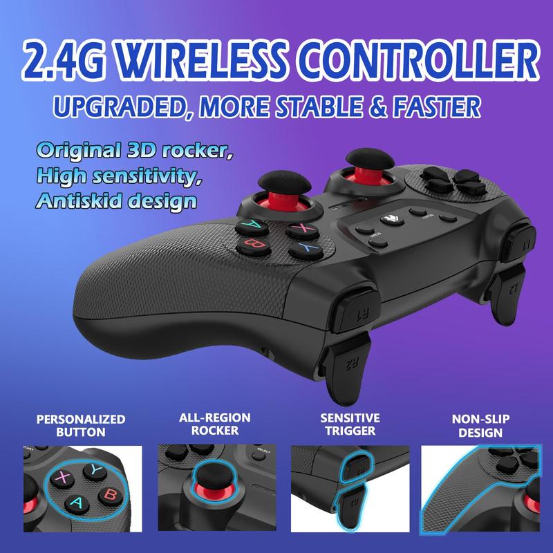 X2 PRO Retro Game Stick 4K Console with 58000+ Games 41 Classic Emulators Plug & Play HDMI 64GB/128GB Dual 2.4G Wireless Controllers for TV Home Entertainment Party Fun