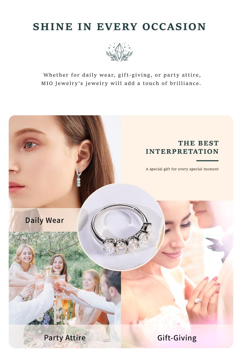 Brilliant 5-Stone Oval-Cut Synthetic Moissanite chunky Ring, Timeless s925 sterling silver Cluster Engagement Ring, Perfect Gift for Anniversary Rings