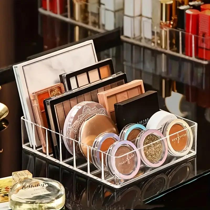 8-Cell Transparent Plastic Cosmetic Storage Box, Lipstick and Eye Shadow Rack, Bathroom Necessities Cosmetics Storage Tray