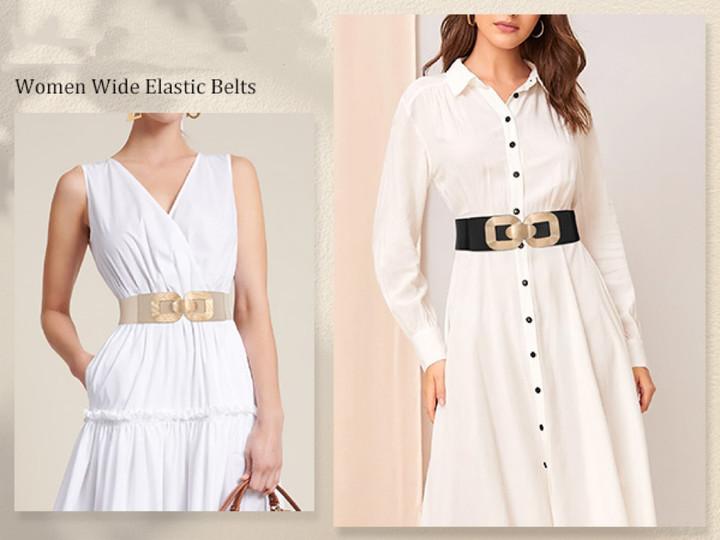 JASGOOD Women Wide Elastic Belts for Dress Fashion Stretchy Waist Belts for Ladies with Gold Buckle JASGOOD Women Wide Elastic Belts for Dress Fashion Stretchy Waist Belts for Ladies with Gold Buckle