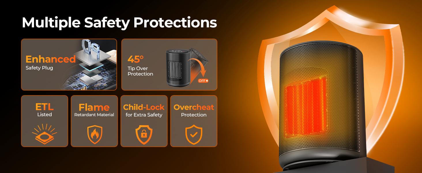 KISSAIR Space Heaters ,Portable Heater with Remote,LED Display, Overheat Protection + Tip-Over Switch, 2-Speed Power + Eco Mode, Adjustable Cool/Warm/Hot Air, 24-Hour Timer, 1500W PTC Ceramic Electric Heater with Thermostat for Inside,Office