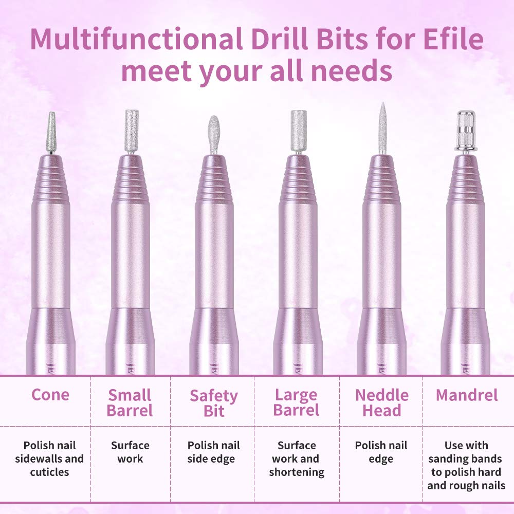 Electric Nail Drill Machine Professional 25000RPM Portable Manicure Pedicure Polishing Shape Tools Efile Nail File Drill Kit for Acrylic, Removing Acrylic Gel Nails.#cozyvibes #effortlessbeauty