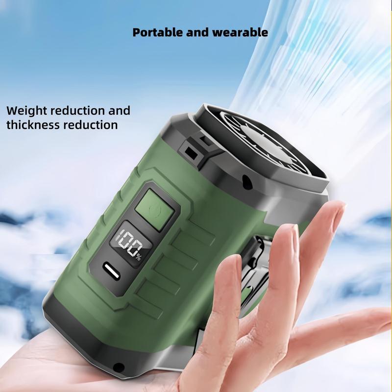 2026 Upgrade 10000mAh Portable Waist Fan Clip on Wearable Belt Personal Fan Rechargeable Battery Operated with 5 Speeds & Flashlight Neck Hands-Free 40H Cooling for Hiking, Camping & Summer Adventures, Outdoor Camping Accessories Power Bank