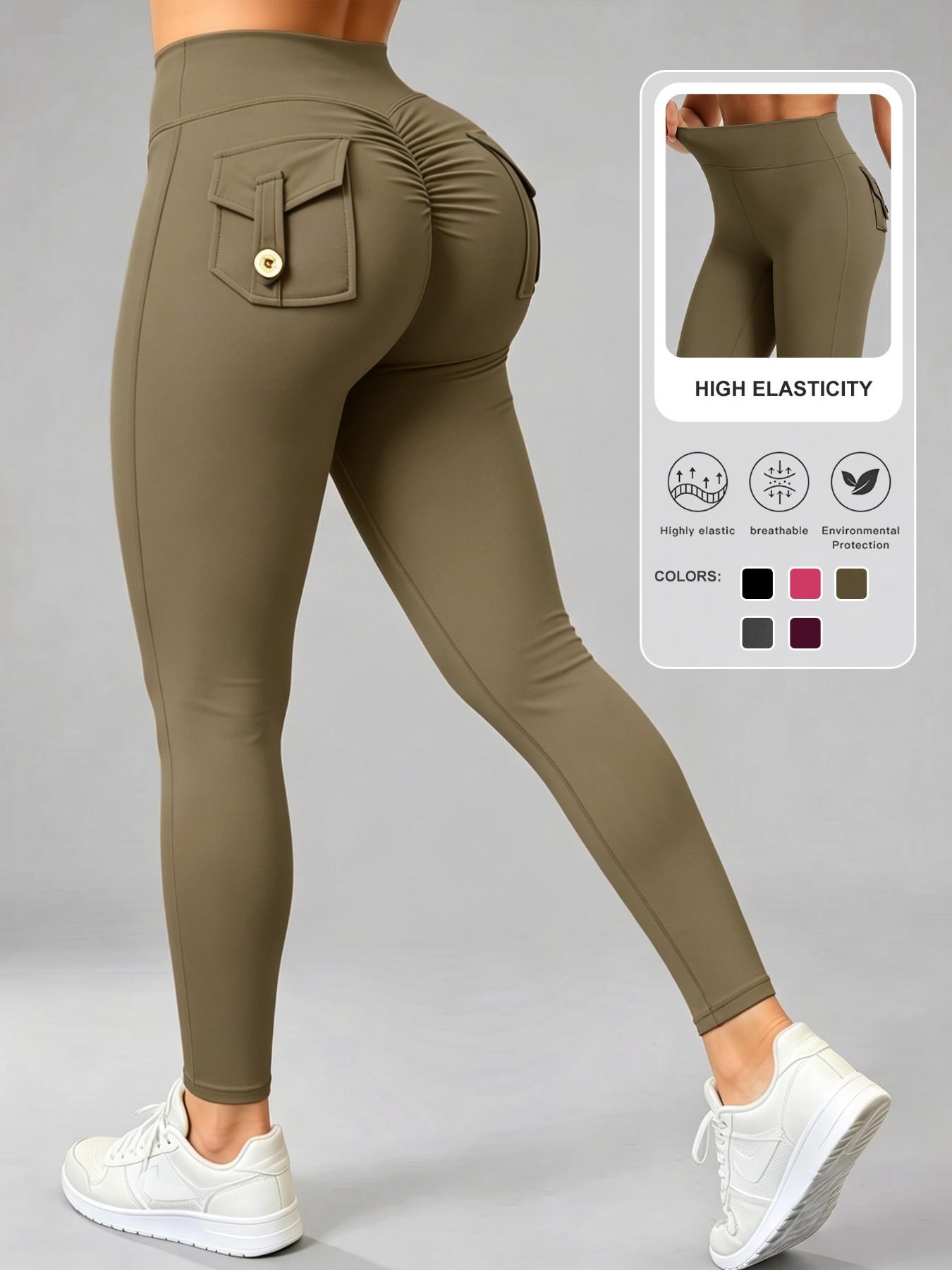 Women's High-Waisted Sporty Skinny Trousers, Athletic Skinny Pants, Ruched Butt-Lifting Yoga Pants, High Waist Sportswear, Comfortable for All Seasons, Ideal for Active Lifestyle