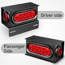 Nilight 2PCS Steel Trailer Light Boxes Housing Kit w/6Inch Oval Red LED Tail Lights 2 Inch Round Side Marker w/Grommet Plugs Wire connectors Car Lighting Accessories Truck
