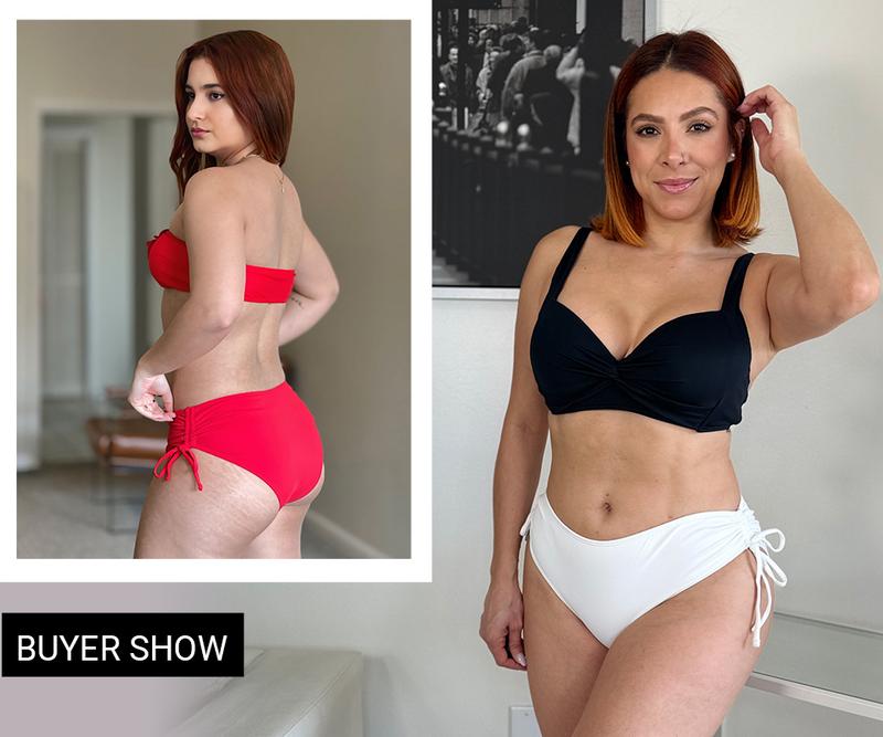 Daci Women Mid Waist Bikini Bottoms - Full Coverage Swim Bathing Suit Bottom Side Tied Swimsuit Bottoms