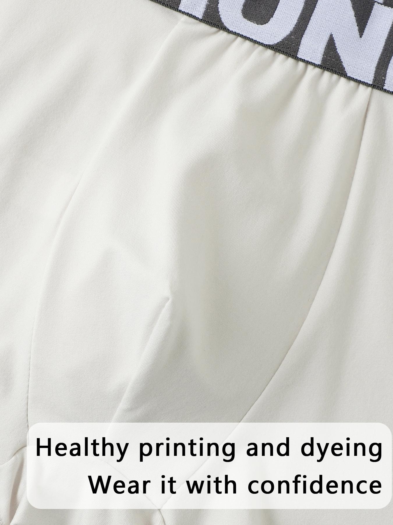 Street Style Men's Boxer Briefs, 100% Cotton Breathable Underwear, Trendy Waistband Design, Men's Boxer Shorts, Black Boxer Briefs