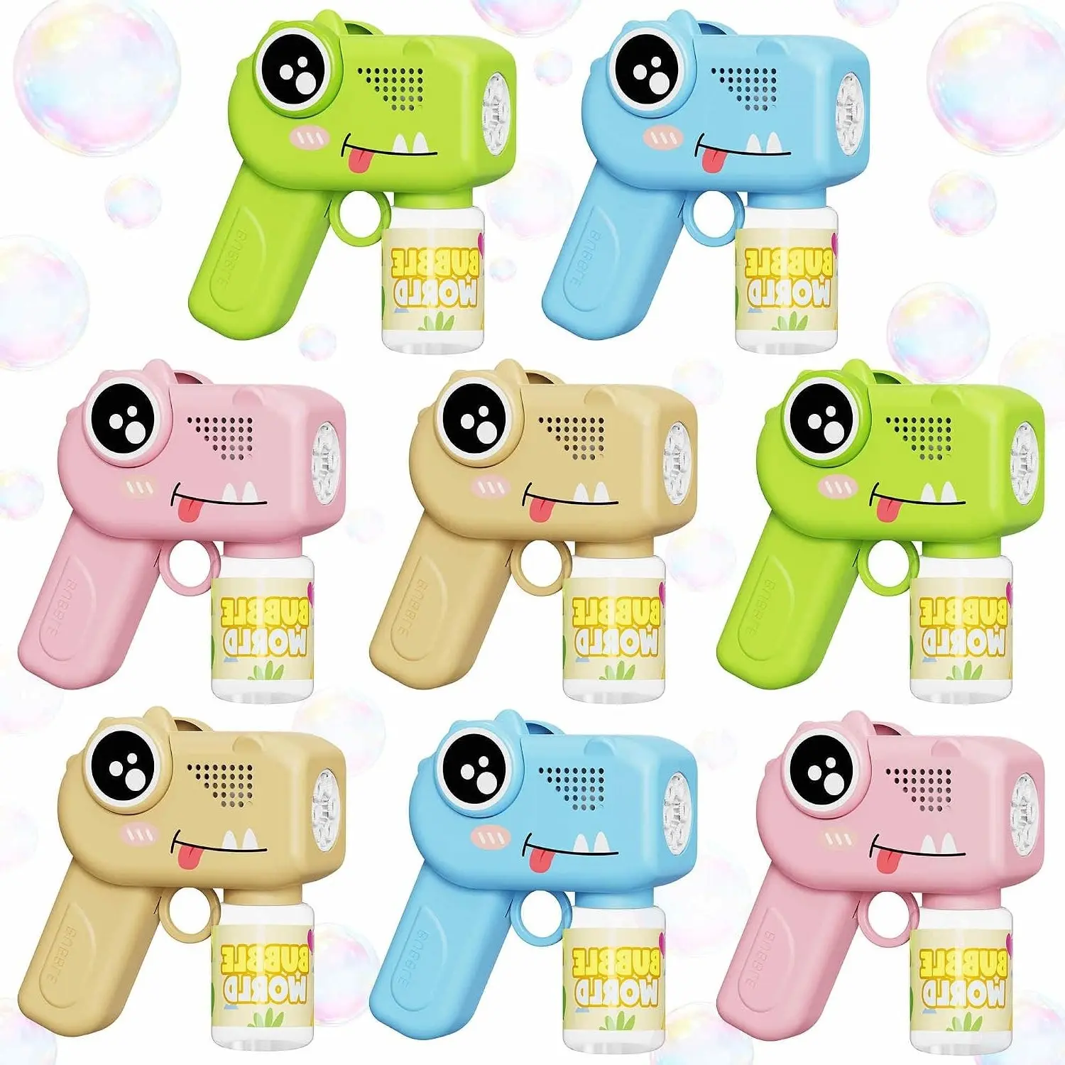 8-Pack Bubble Gun, Automatic Dinosaur Bubble Machine Blower for Kids Summer Indoor Outdoor Toys Birthday Wedding Party GiftGift