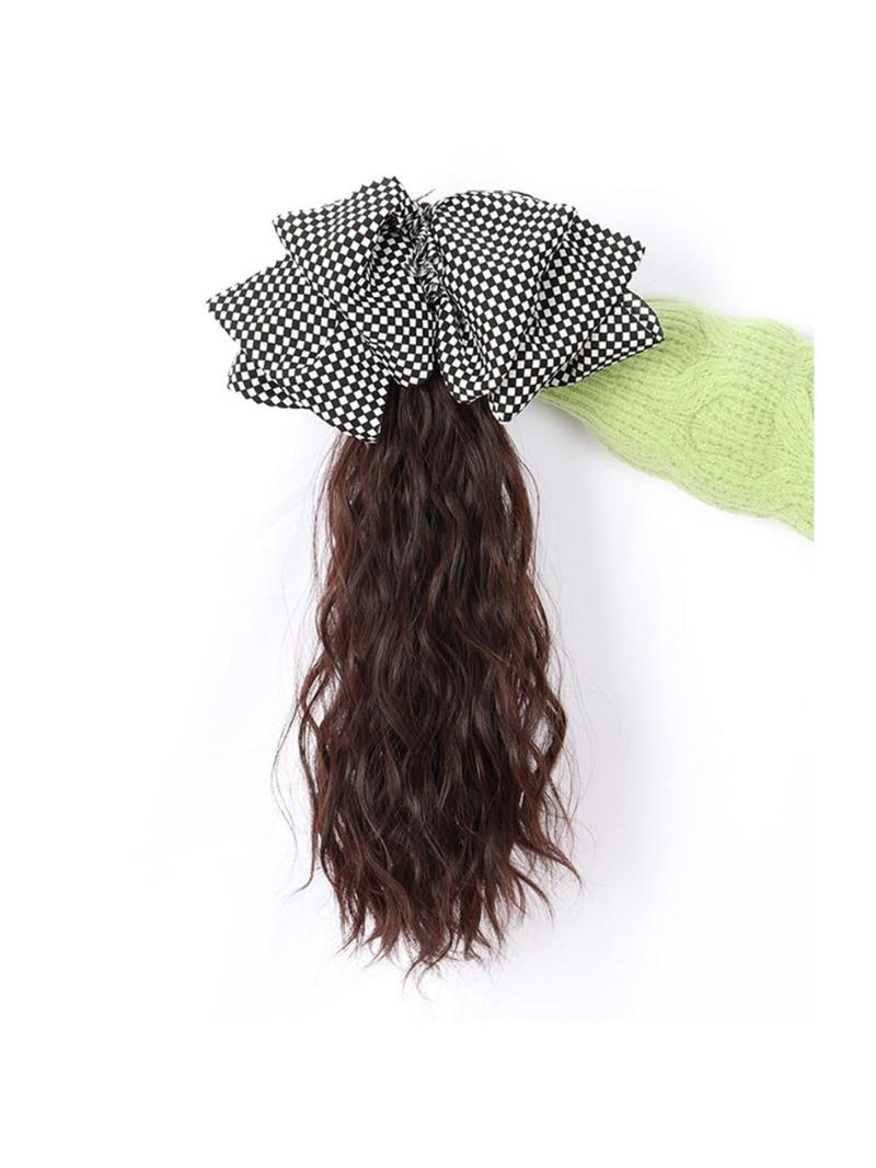 Long Wavy Claw Clip On Black White Bow Hair Extensions Pony Tail Hairpiece Lady Wigs for Women Wig Ponytail Bow Hair Accessories Girls Grab Clip Water Ripple Ponytail Braid High Value Wig Human Hair(Dark Brown,Black Bow) Long Wavy Claw Clip On Black White Bow Hair Extensions Pony Tail Hairpiece Lady Wigs for Women Wig Ponytail Bow Hair Accessories Girls Grab Clip Water Ripple Ponytail Braid High Value Wig Human Hair(Dark Brown,Black Bow)
