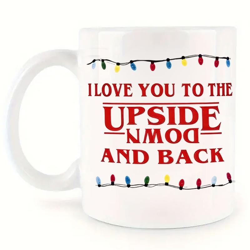 Fun Upside Down Coffee Mug, I Love You Reversed Ceramic Cup, Birthday Gift, Anniversary Present, 11oz/325ML