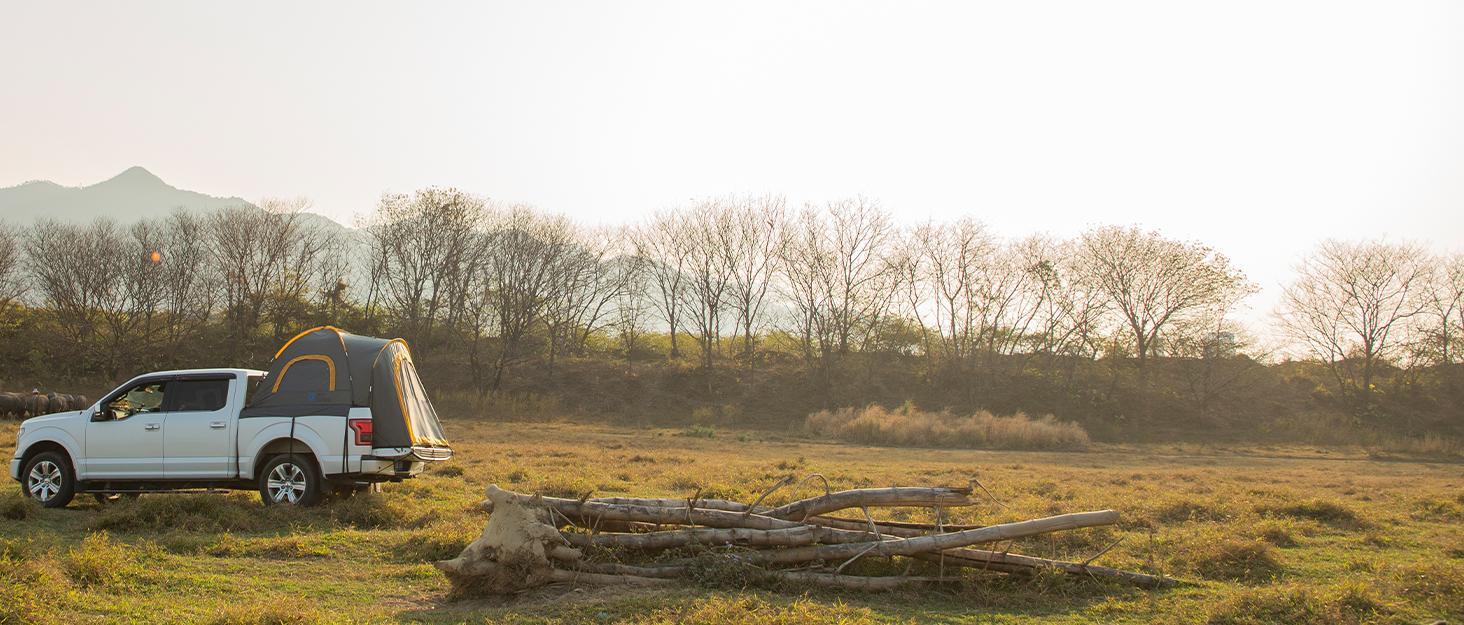 Joytutus Pickup Truck Tent Fits 5.5" Beds Waterproof PU2000mm Double Layer for 2 Person Portable Truck Bed Tent Ideal for Camping Outdoor Adventure Travel Compact with 3 Ventilated Windows