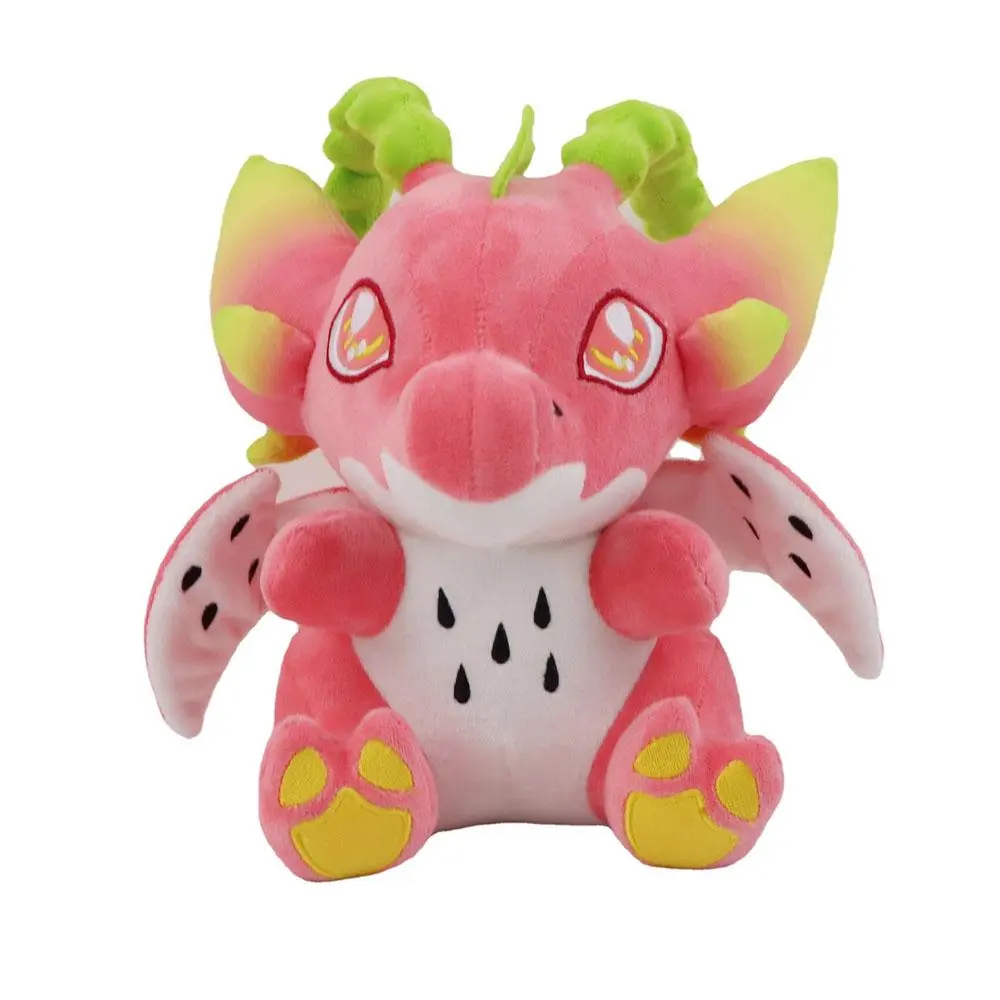 25cm Kawaii Dragon Fruit Macaroon Plush Toy Kawaii Pitaya Dinosaur Stuffed Animal Toy Soft Kids Toy Plushie Gift for Kids Girls