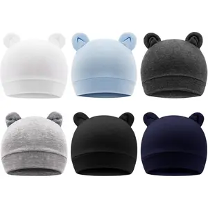 BQUBO 6 Pack Baby Hats for Boys Girls Unisex Baby Hat Soft Knit Cap Nursery Beanie for Newborn Infant Toddler Kid