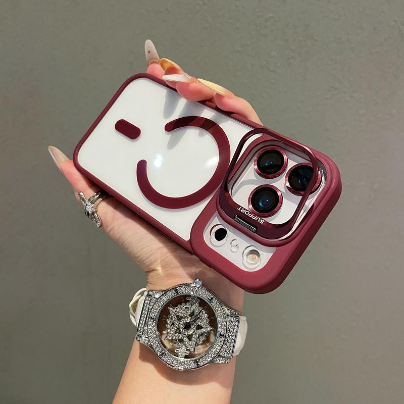 Apple iPhone 17 16 15 14 13 12 Max Plus Pro Magnetic Mobile Phone Case with MagSafe Camera Ring Holder, Military-Grade Protection, Anti-Fall, Non-Yellowing, Wireless Casing Protector Cover, Black Silicone