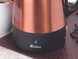 PER12 Stainless Coffee Percolator, 12 Cup, Polished Copper Finish, Gooseneck Spout, Clear Knob, Brewing Indication, Keep-Warm Function, Detachable Cord PER12 Stainless Coffee Percolator, 12 Cup, Polished Copper Finish, Gooseneck Spout, Clear Knob, Brewing Indication, Keep-Warm Function, Detachable Cord