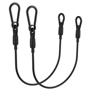 2-Pack 12 Inch Length Wire Rope with Loop Ends PVC Coated Braided Stainless Steel Strap Cable for Hanging, Suspension, Moving, Locking, Camping, Travel (0.16" Diameter)