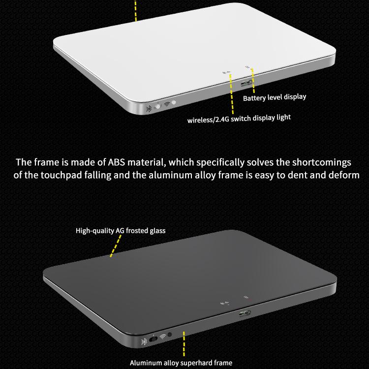 JOMAA Bluetooth Wireless+Wired Trackpad 2.4G Tri-Mode Touchpad Mouse Rechargeable High-Precision Touchpad for IOS Mac Windows