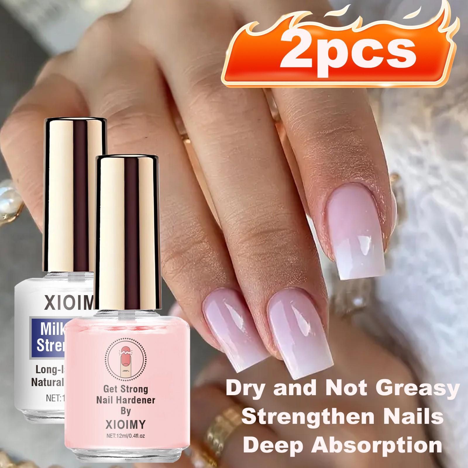 Natural & Milk Nail Strengthening Set, Decorative Natural Nails, Nutritious Healthy Nails, Long Lasting Shine, Thin Soft Brittle Nails