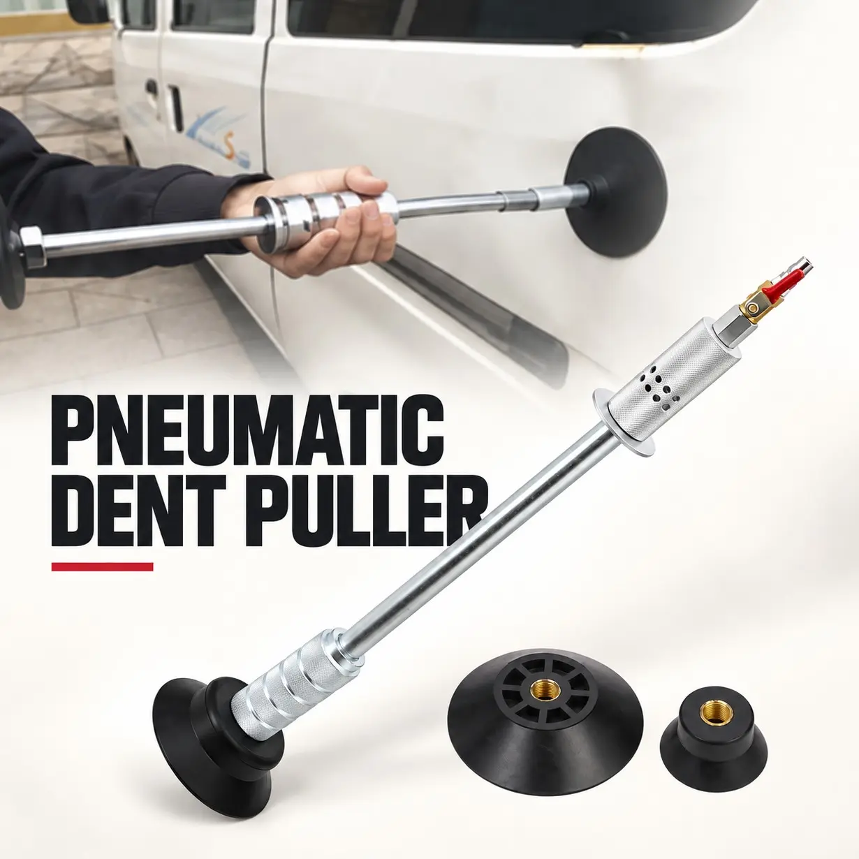 3 Sizes Pneumatic Suction Cup Dimple Puller, Car Body Repair Sliding Hammer Set, Auto Body Dimple Repair Tool, Metal Plate Repair Kit, Auto Body Tools