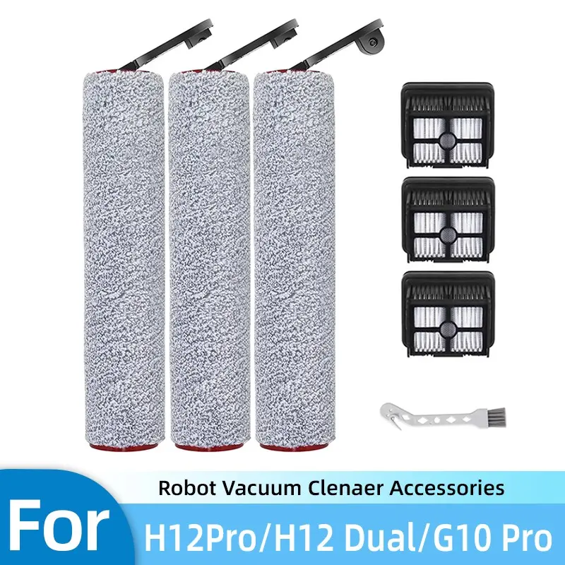 Replacement Brush Rollers for Dreame H12 Pro H12, Dual Cordless Wet Dry Vacuum Cleaner, Replacement Parts Accessory Kit