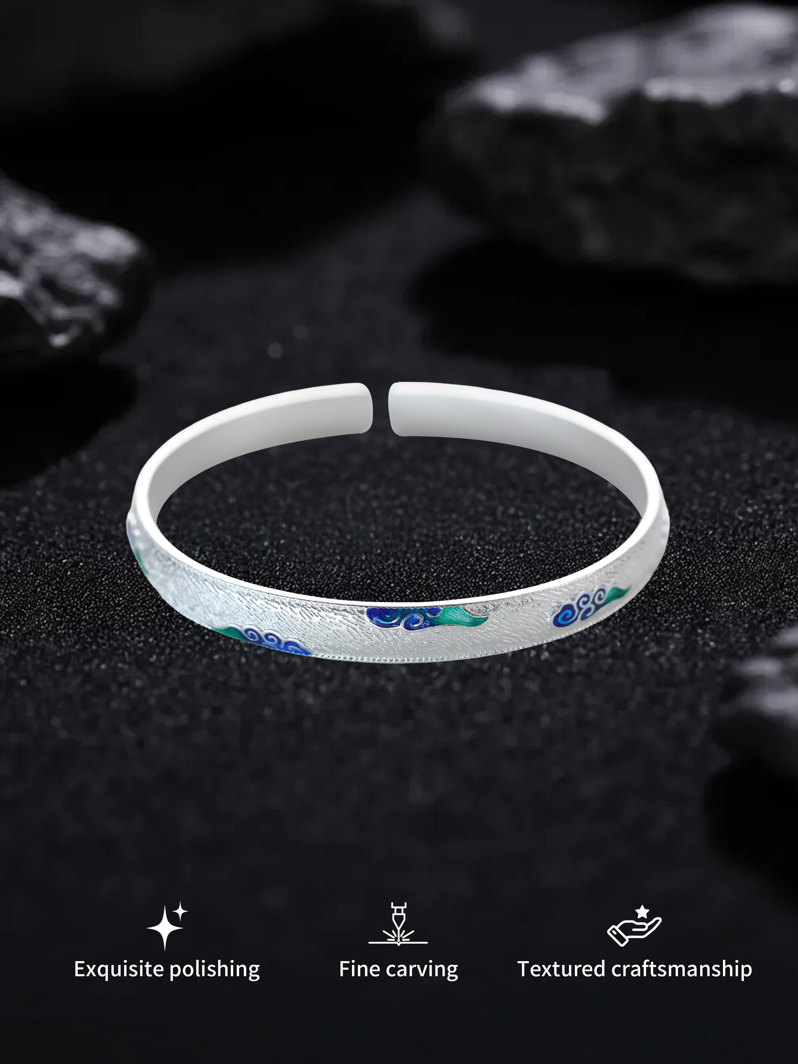 Elegant Silver Color Bangle Bracelet, Perfect Gift in Luxury Box, Ideal for Wife, High-End Versatile Jewelry, Premium Quality
