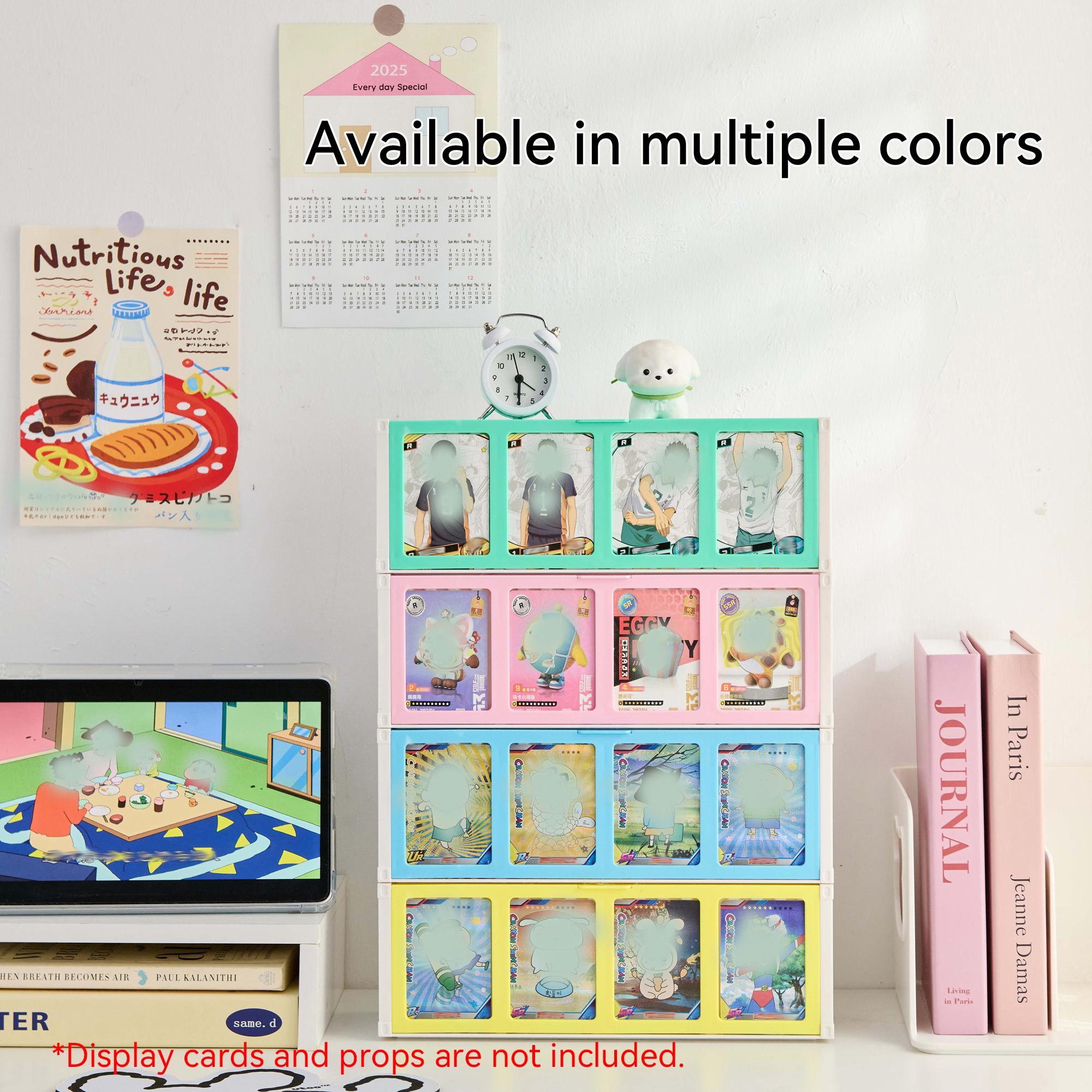 Collectible Card Storage Display Box, Large Capacity, Stackable, Compatible with Trading Cards, Sports Cards, Football & Baseball Cards