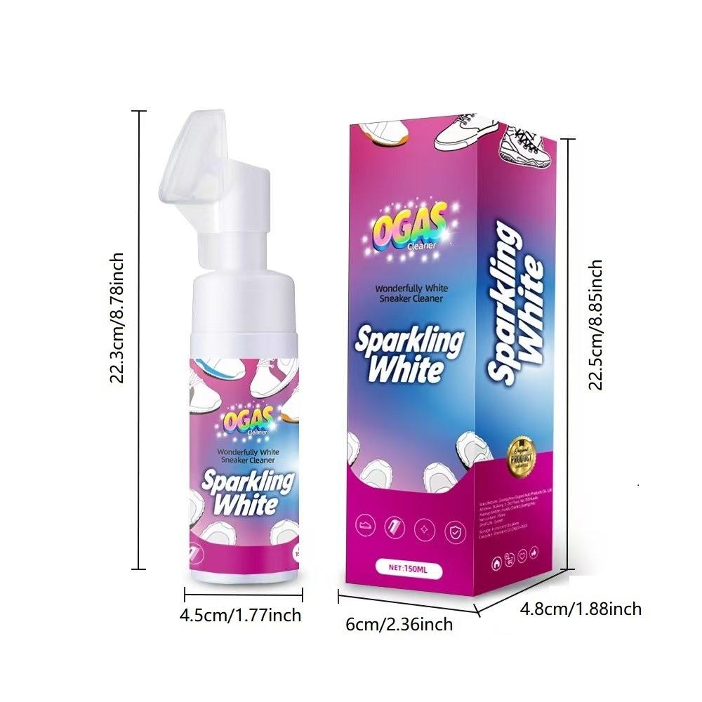 Shoe Cleaner, Sports Shoe Stain Remover, Whitening Agent, Foam Cleaning Solution, No Rinse Dry Clean, Easy to Use