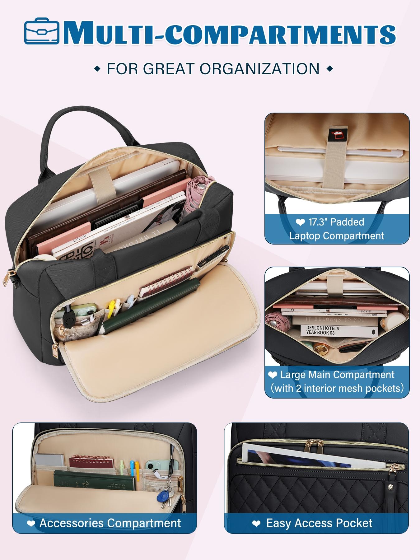 17.3 Inch Laptop Bag, Waterproof Computer   Shoulder Bag, Large Laptop Case for Work Business Office Travel College