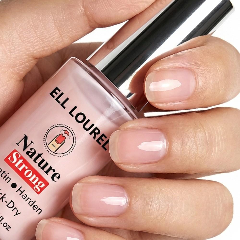 ELL LOUREL Nature Strong Keratin Harden Nail Strengthener, Quick-Dry Natural Pink Nail Hardener, Nourishing Keratin Nail Care for Weak, Thin Nails, Salon Quality DIY Manicure, Perfect Holiday Gift, 10ml/0.34fl.oz