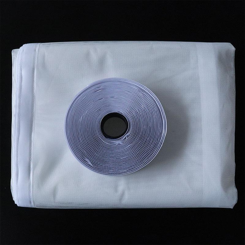 White Bordered Mesh Screen with Hook & Loop – Mosquito & Insect Protection, Breathable Multi-Purpose Decorative for Home Windows & Doors