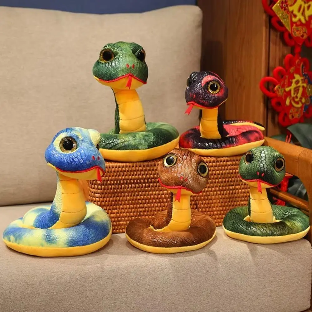 High Quality 20/26cm Plush Toy Soft Big Eyes Snake Mascot Toy Unique New Year Gift for Birthday CHristmas Halloween New Year