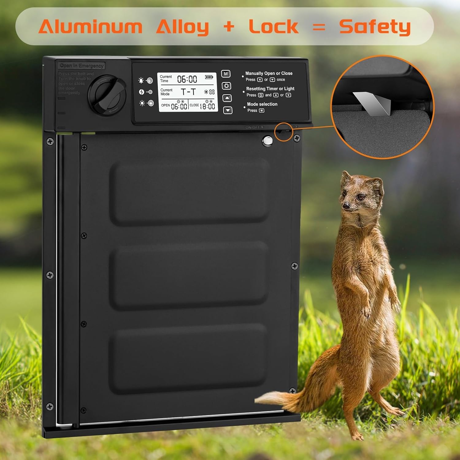 Solar-Powered Automatic Chicken Coop Door, Timer & Light Sensor Pivot Gate, Anti-Collision Auto Chicken Door, Efficient Farm Access Solution