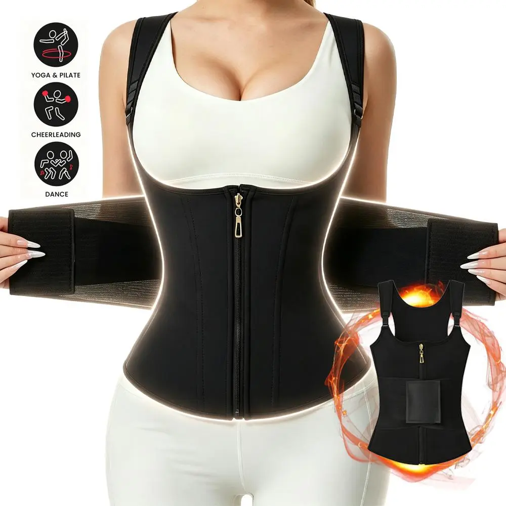 Postpartum Belly Workout Body Shaper Cincher, Tummy Control Sports Girdle Waist Trainer for Women with Adjustable Shoulder Strap