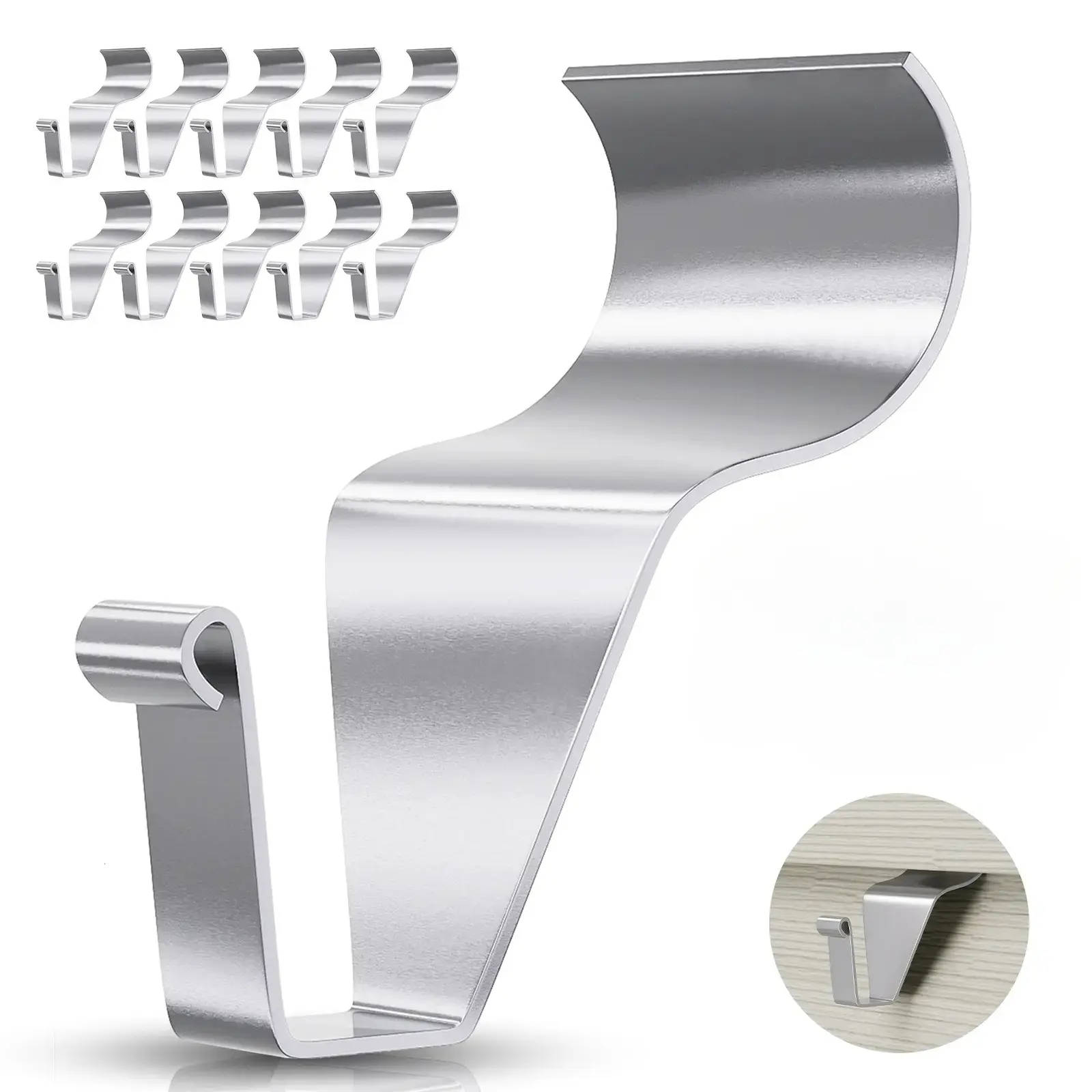 10 Pack Stainless Steel Vinyl Siding Hooks, No Drill No Hole Siding Hanging Clips, Heavy Duty Outdoor Hangers, Perfect For Holiday Wreaths, Patio Decorations, Home & Dorm Ornaments