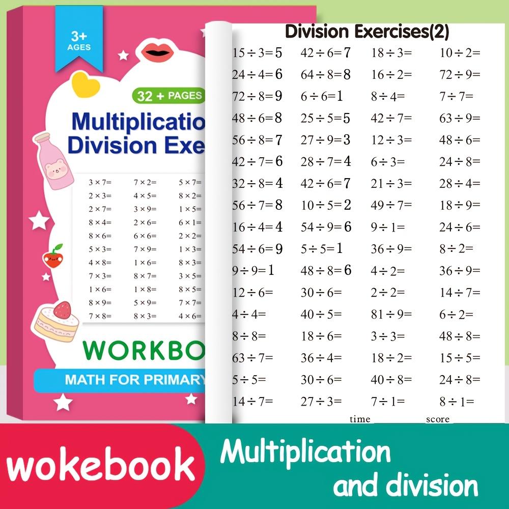Multiplication and Division Workbook (with Handwriting Practice, Number Tracing, Tracing Preschool Books) – Suitable for Kindergarten To Primary School Levels, Birthday and Holiday Gift, Suitable for School and Home Use