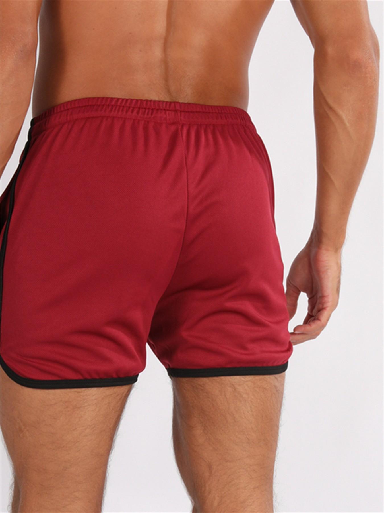 Men's Summer Running Shorts, Breathable Gym Sports Pants with Pockets, Outdoor Training Casual Daily Wear, Bear Print Three-Quarter Length