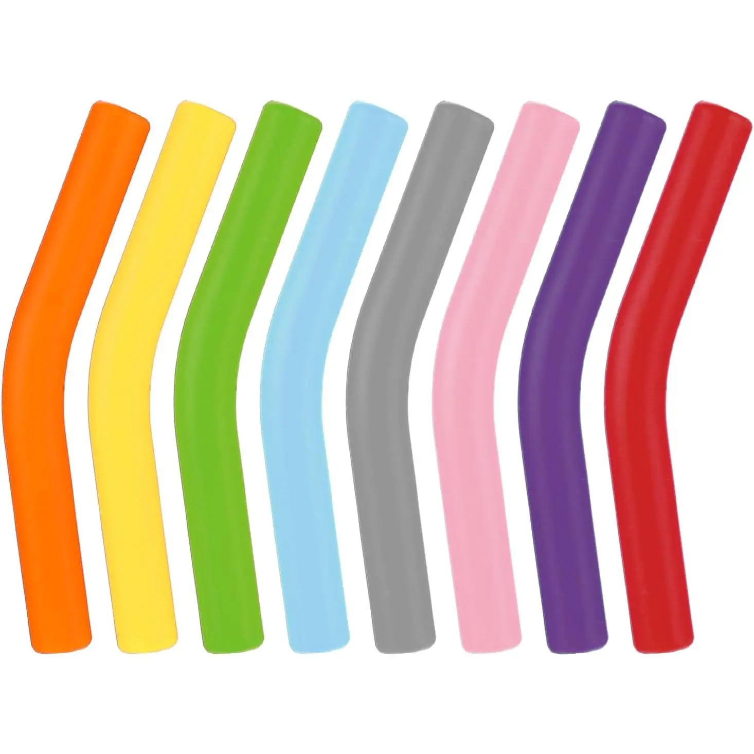 8 count Metal Straw with  Tips 5/16 IN Multi-color  Grade Flexible Elbow  Tips for Stainless Steel Straws