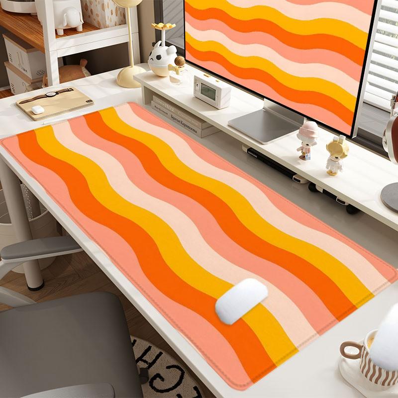 Retro Wave Desk Pad Gaming Mousepad XXL Mouse Pad For Laptop Desk Mouse Pad Extra Large With Non-Slip Rubber Base Stitched Edges Surface For PC Gamers Office Workers & Home Use Perfect Gift For Birthday Christmas Holiday Season