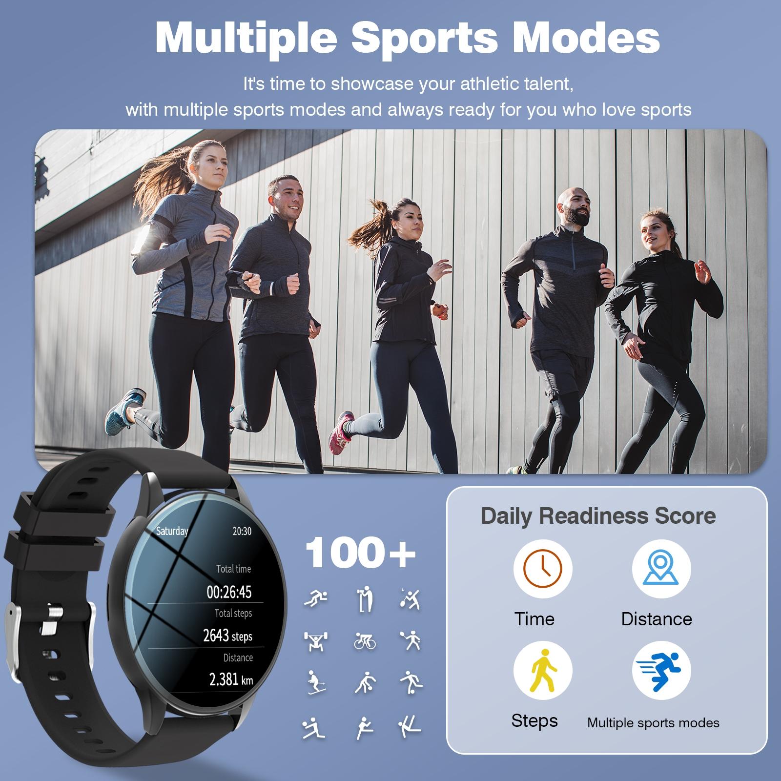 Unisex Multifunctional Smart Watch - 1.65" HD Screen, Wireless Call, Camera Control, Music Adjustment, Sports Functions, Custom Wallpapers | iPhone Android Compatible, Call & SMS Alerts