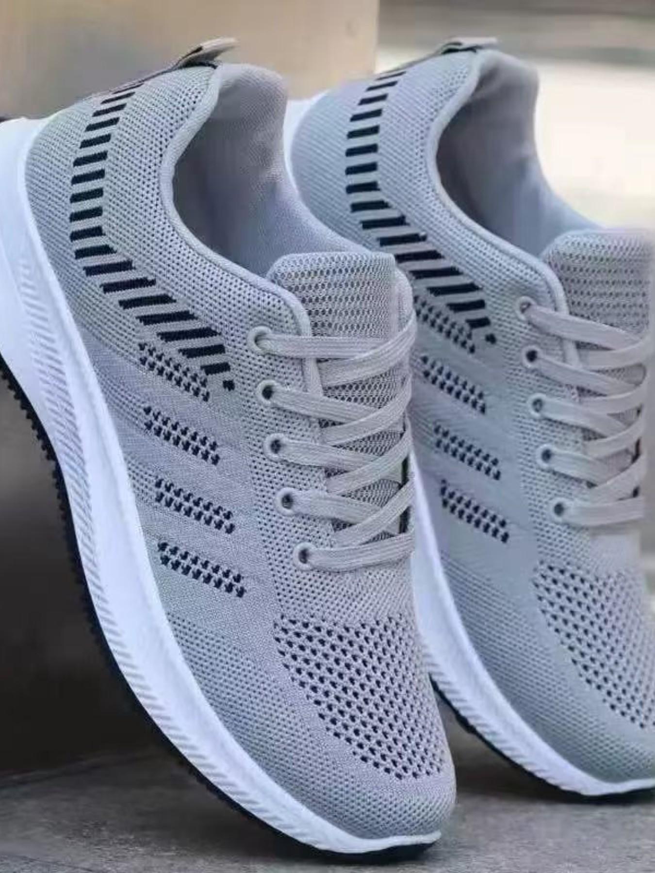 Summer Men's Fashion Sport Casual Shoes, Flyknit Mesh Lightweight Breathable Men's Shoes, Anti-Slip Durable Daily Outdoor Hiking Shoes