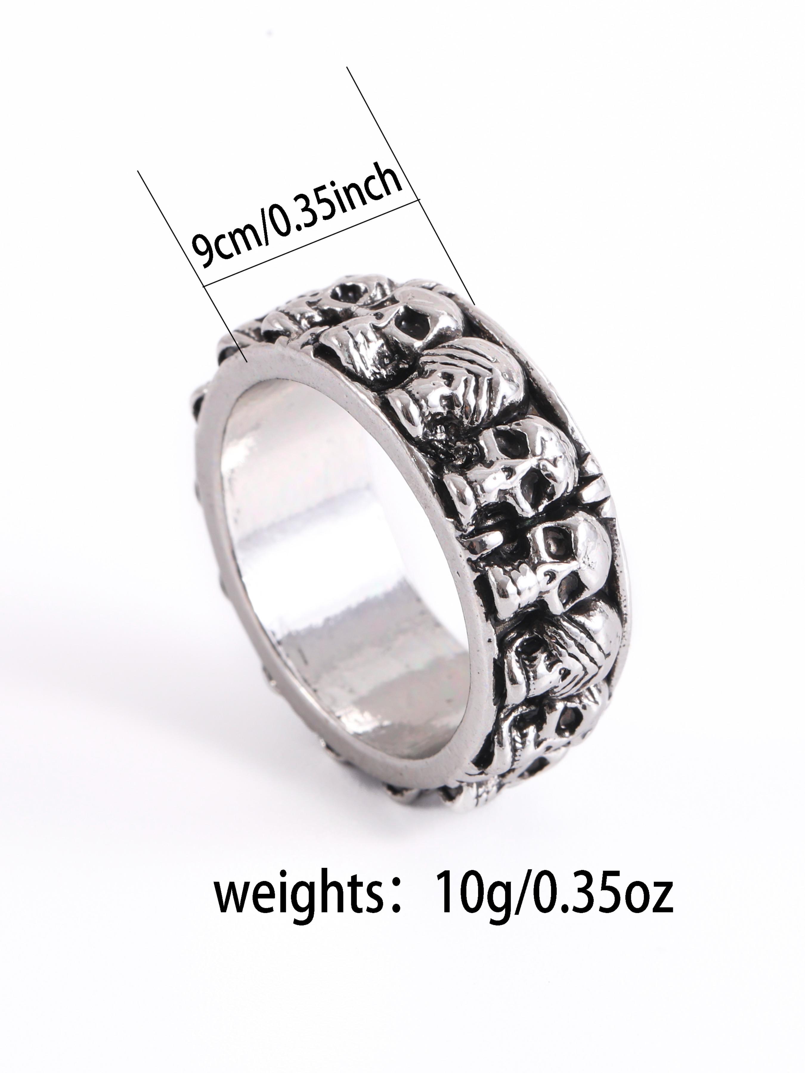 Vintage Distressed Skull Head Punk Hip-Hop Ring Finger Jewelry, Street Style Motorcycle, Unisex Fashion Accessory