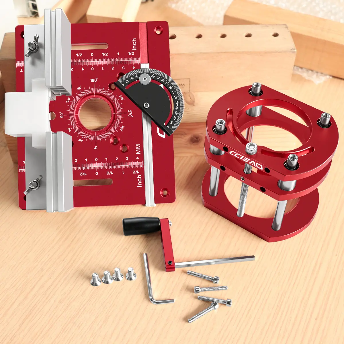 Router Lift System, Aluminum Alloy Manual Lifting Router with Top Plate Woodworking Router Table Insert Plate for Slotting Trimming Chamfering DIY Hardware