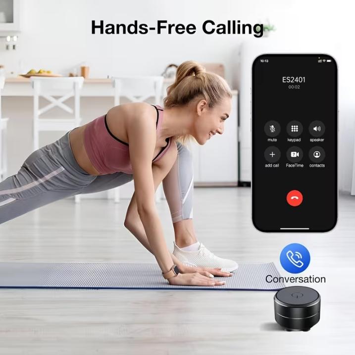 Portable Wireless Bone Conduction Speaker, High-Fidelity Sound, Magnetic Suction Cup & Lanyard, Ideal for Home & Travel