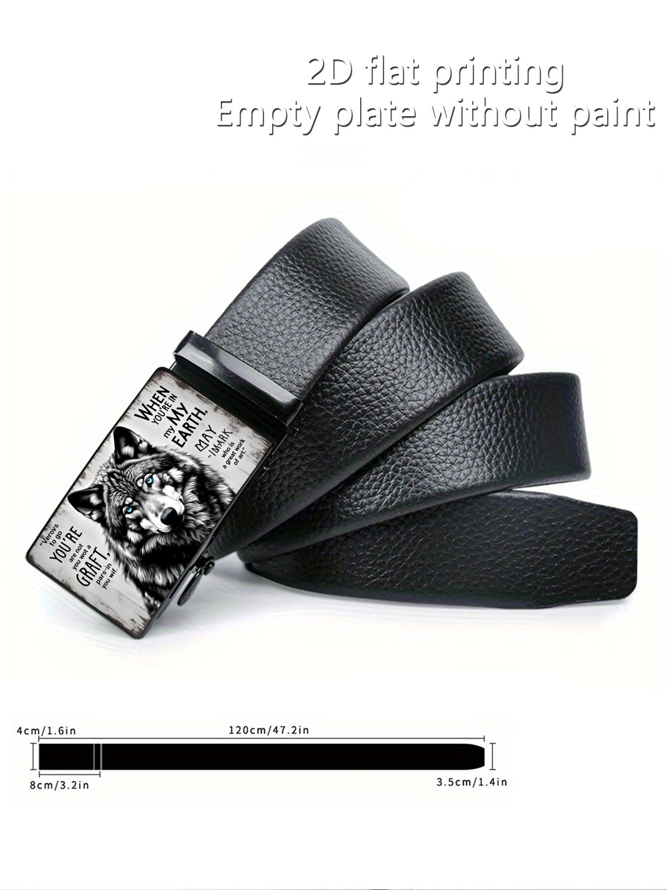 A 2D wild charm and wolf pattern art design, suitable for business and casual occasions, with an automatic buckle, ideal as a gift for Father's Day and Valentine's Day.